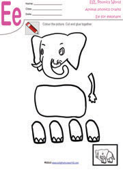 Ee-elephant-craft-worksheet
